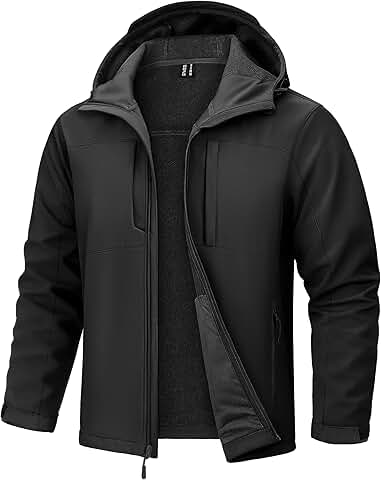 Men's Waterproof Softshell Hooded Jacket for Winter