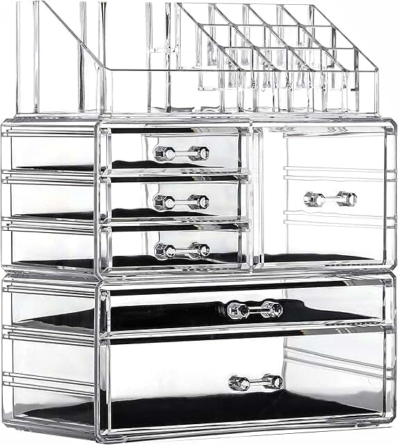 Acrylic 3-Pack Clear Makeup and Skincare Organizer