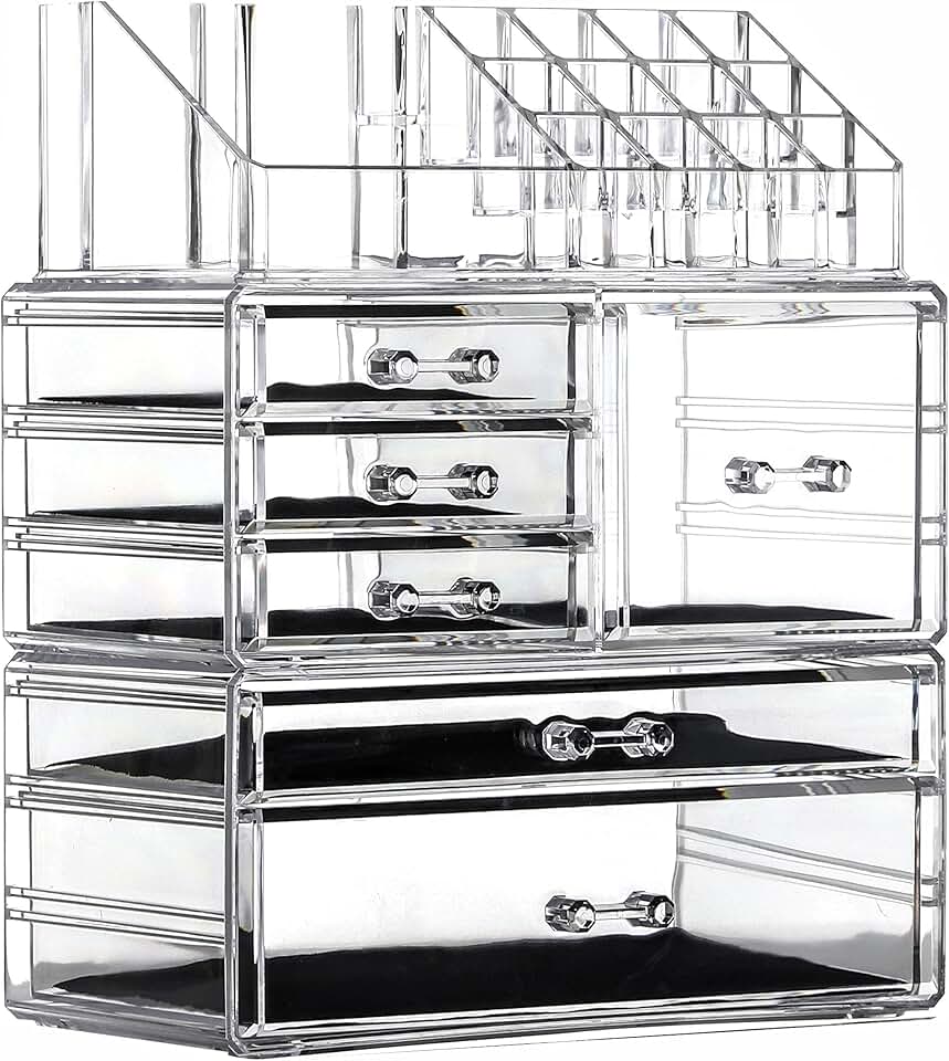 Acrylic 3-Pack Clear Makeup and Skincare Organizer