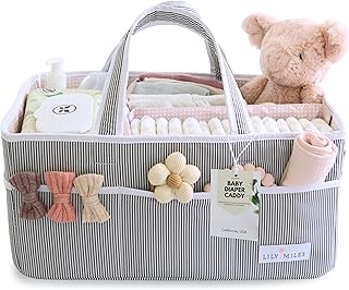 Large Pink Baby Diaper Organizer with 8 Pockets