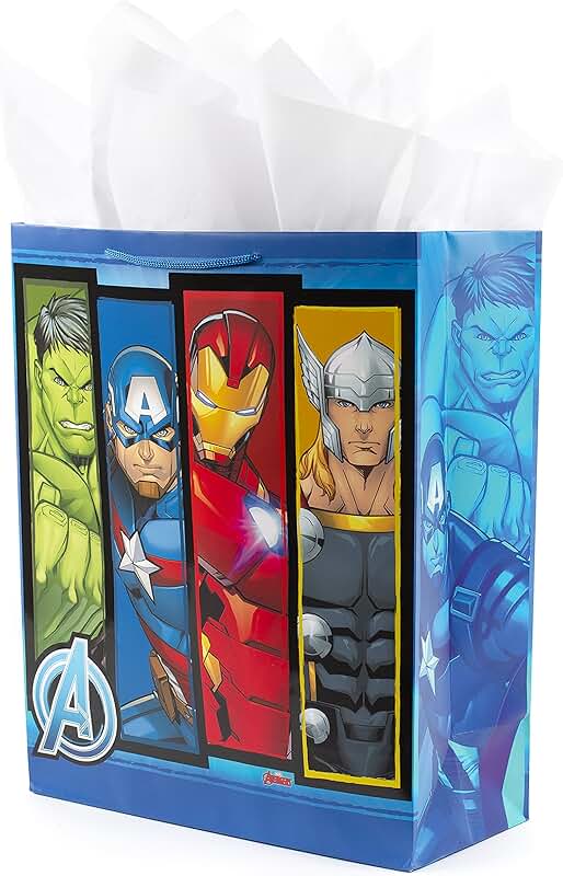 15-inch Avengers gift bag with tissue paper