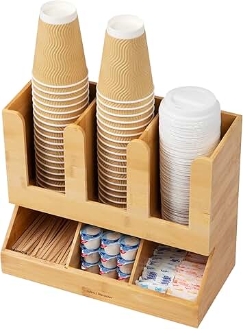 Bamboo Cup and Condiment Organizer for Kitchen