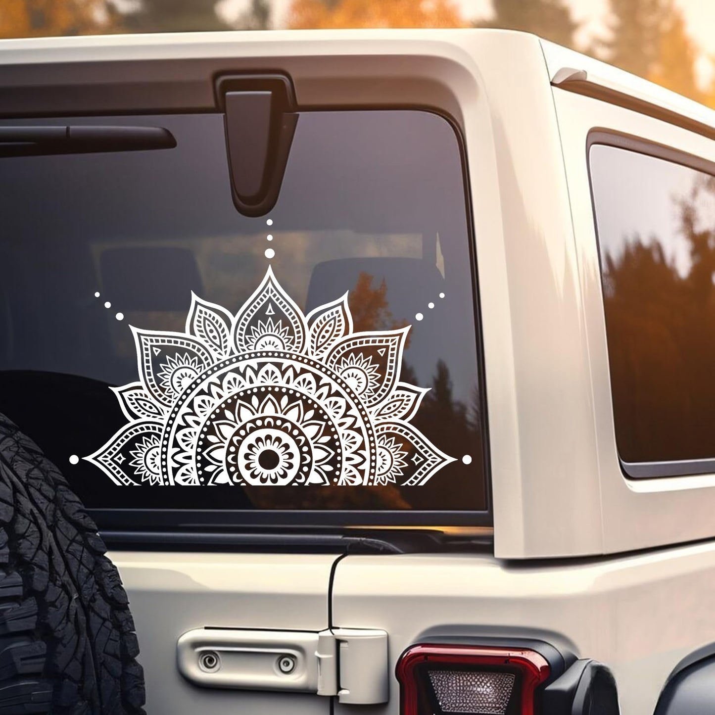 Half Mandala Car Decal for Walls and Windows