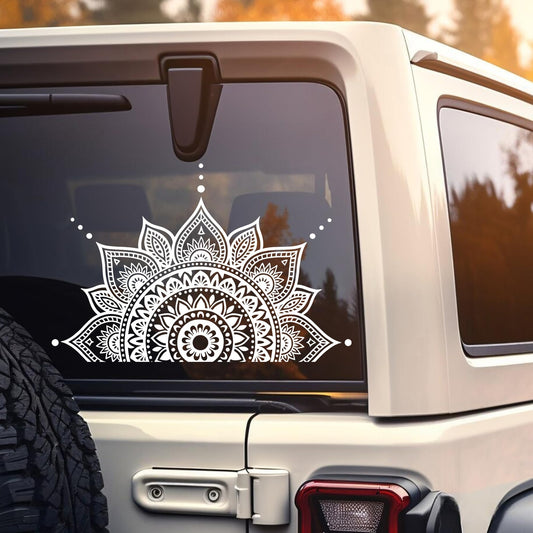 Half Mandala Car Decal for Walls and Windows
