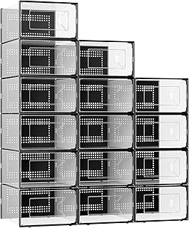 Large Clear Shoe Storage Boxes, 15 Pack