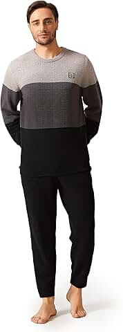 Men's Ultra-Soft Fleece Pajama Set with Pockets