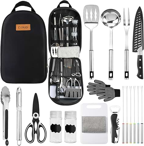 Camping cookware and utensil storage bag