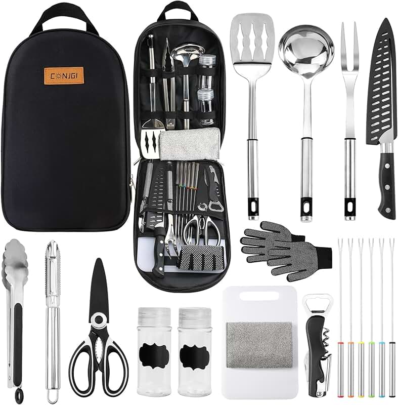 Camping cookware and utensil storage bag