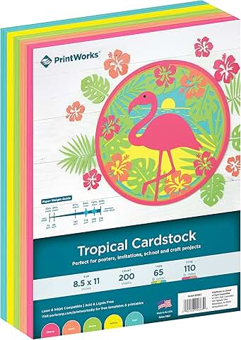Tropical Cardstock, 8.5" x 11", 200 Sheets