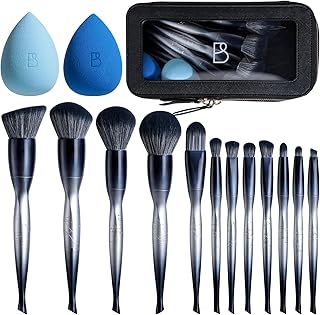 Professional Makeup Brushes and Sponges Set with Black Case