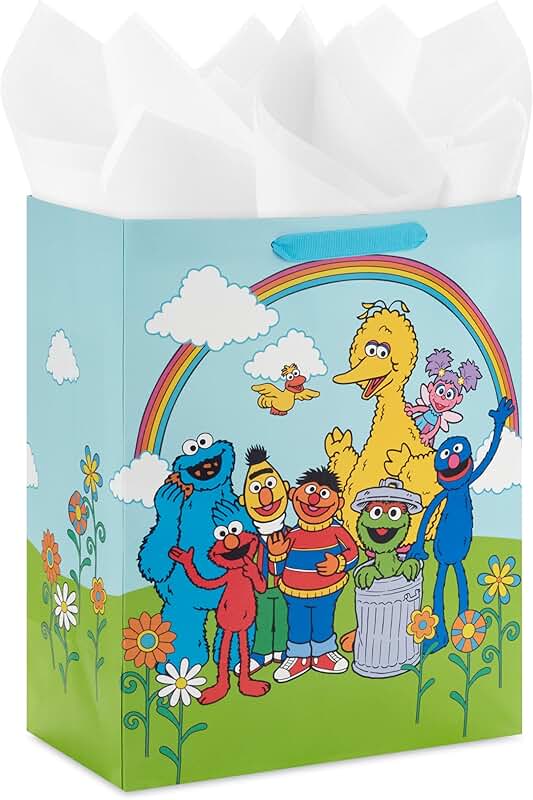 Large Sesame Street Gift Bag with Tissue Paper