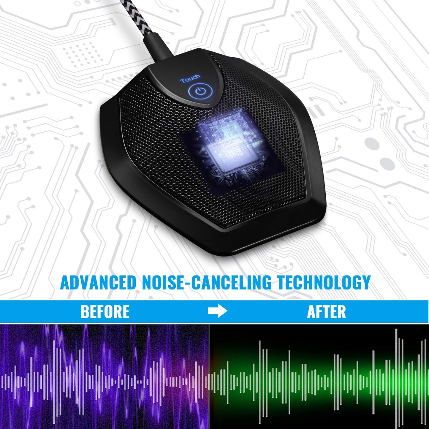 Conference USB Microphone, Omnidirectional Condenser PC Mic for Video Conference, Recording, Skype, Online Class, Court Reporter, Plug & Play Compatible with Mac OS X Windows PC Compute, G11