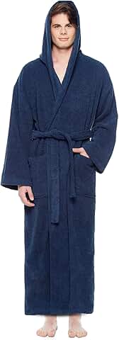 Men's Hooded Turkish Cotton Bathrobe with Full Length