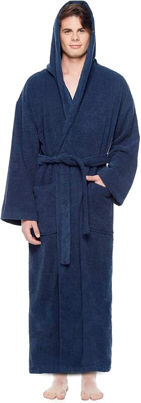 Men's Hooded Turkish Cotton Bathrobe with Full Length