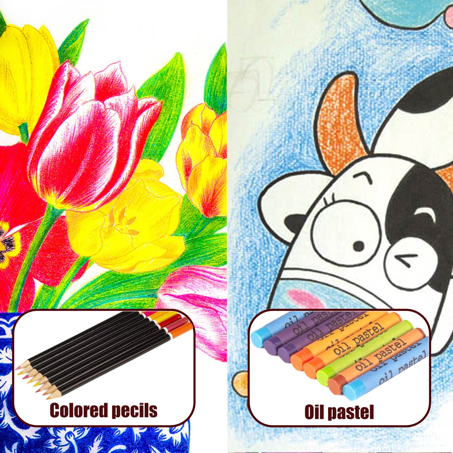168-Pack Art Supplies Wooden Case Drawing Painting Coloring Kit