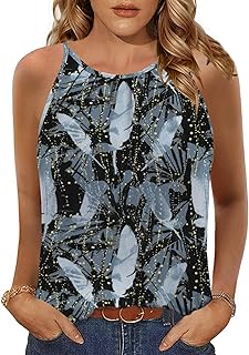 Women's 2025 Halter Neck Sleeveless Pleated Tank Top