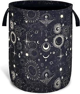 Foldable Sun, Moon, and Stars Laundry Basket with Handle