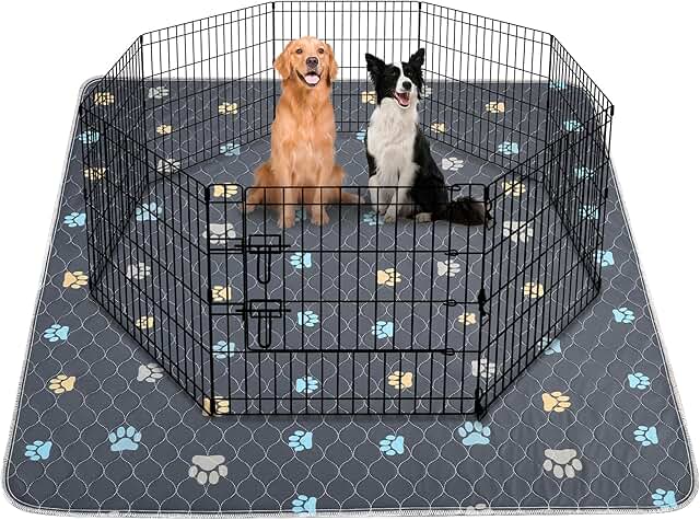 Washable Waterproof Puppy Training Pads, 72x72 inches, 2-pack