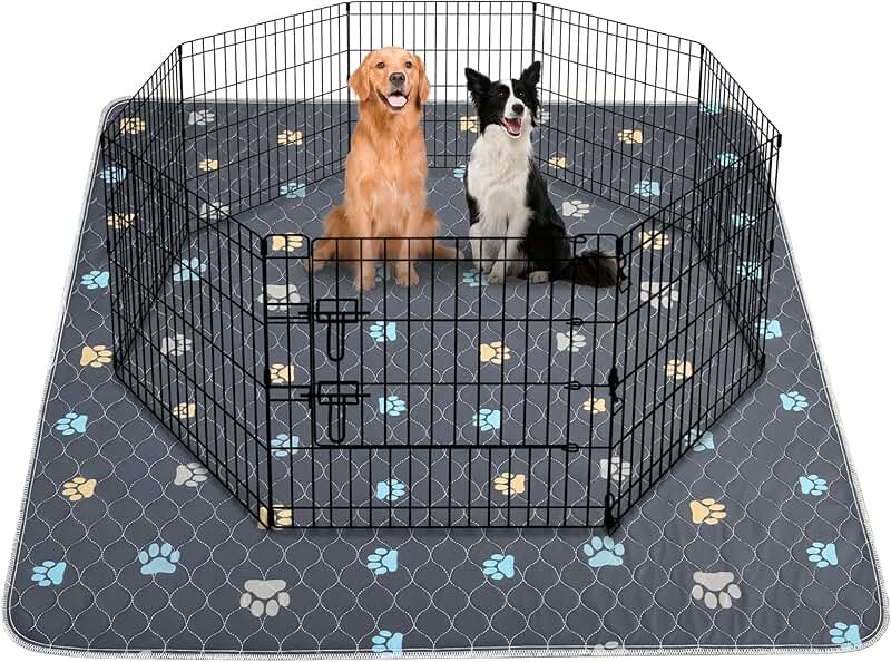 Washable Waterproof Puppy Training Pads, 72x72 inches, 2-pack