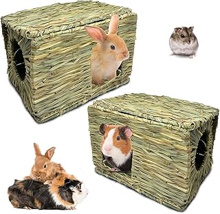 Large Handwoven Rabbit Grass House with Play Mat
