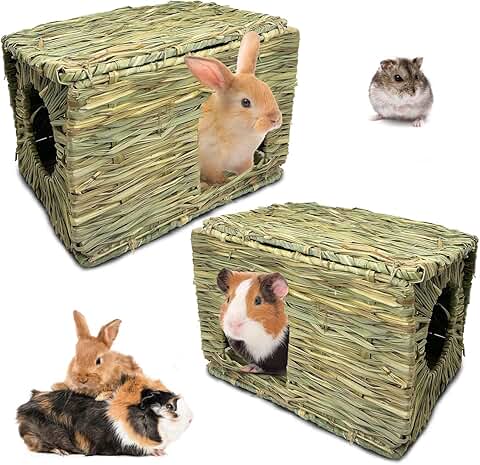 Large Handwoven Rabbit Grass House with Play Mat