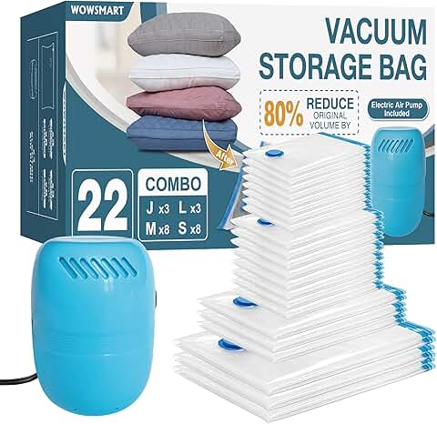 Set of 22 Vacuum Storage Bags with Electric Pump