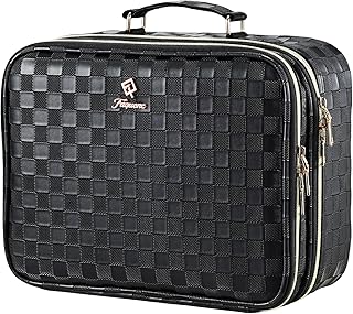 Travel Makeup Bag with Lighted Mirror and Dividers