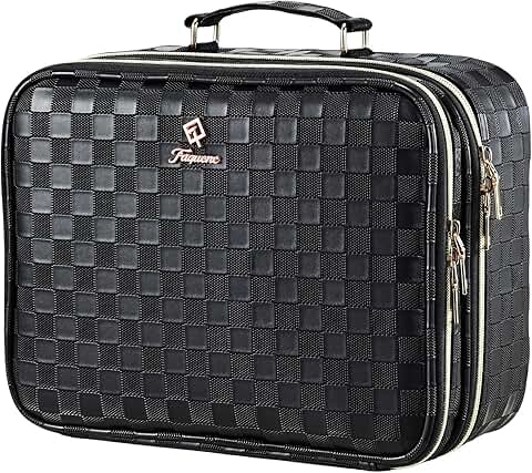 Travel Makeup Bag with Lighted Mirror and Dividers