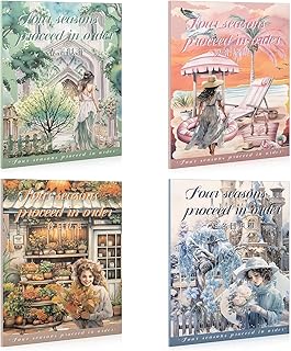 Set of 4 Vintage Journaling Sticker Books with 80 Sheets