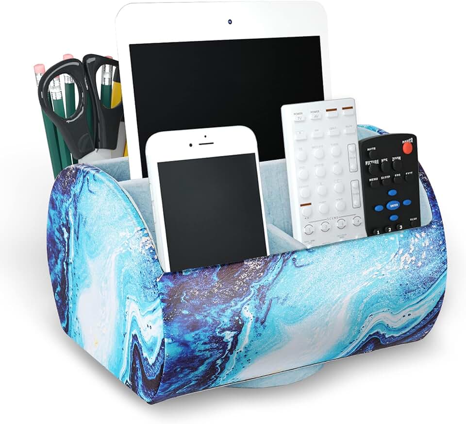 PU Leather 360° Rotating Remote and Office Organizer
