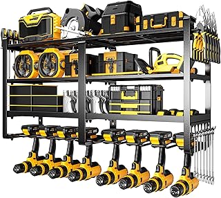 Large 33" Wall Mount Power Tool Organizer with 4 Tiers