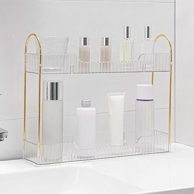 Two-Tier Narrow Makeup and Cosmetic Organizer