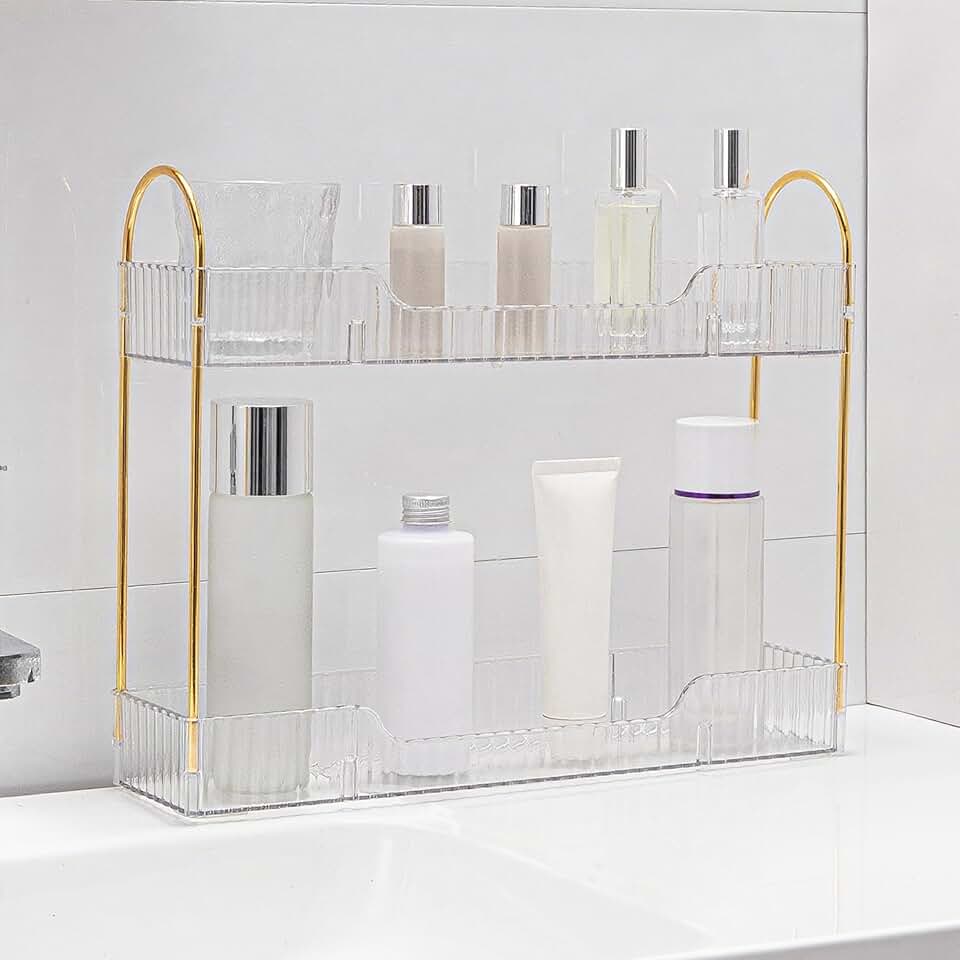 Two-Tier Narrow Makeup and Cosmetic Organizer