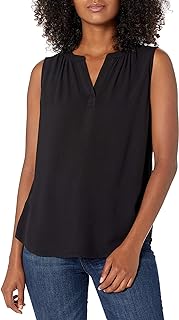 Women's Sleeveless V-Neck Woven Shirt