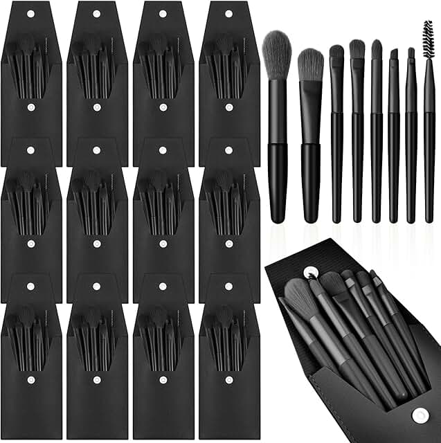 12-Piece Travel Makeup Brush Set in Black