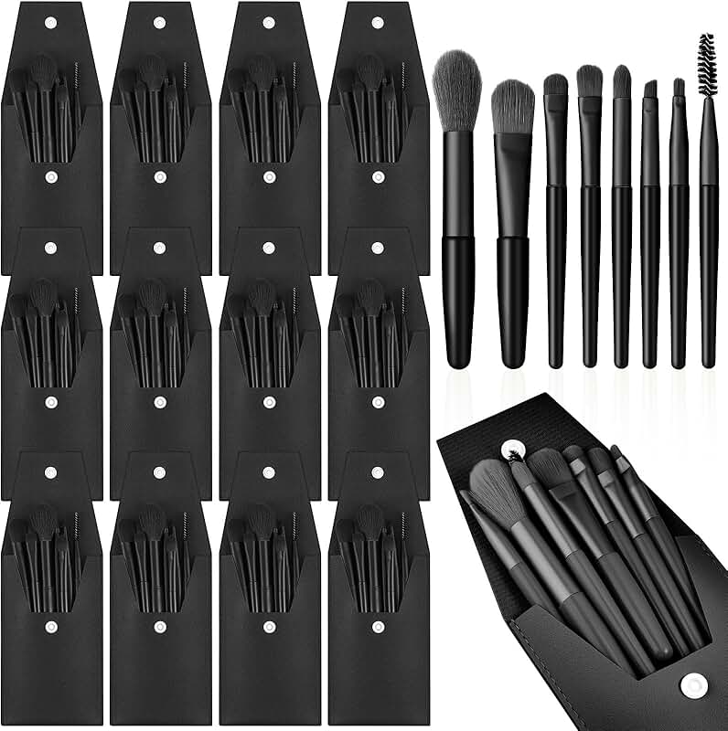 12-Piece Travel Makeup Brush Set in Black