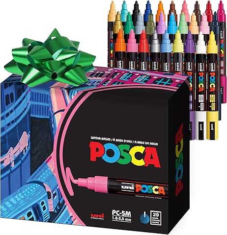 Set of 29 Medium Acrylic Paint Markers with Reversible Tips