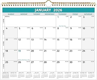 2026 Wall Calendar with Large Blocks and Notes
