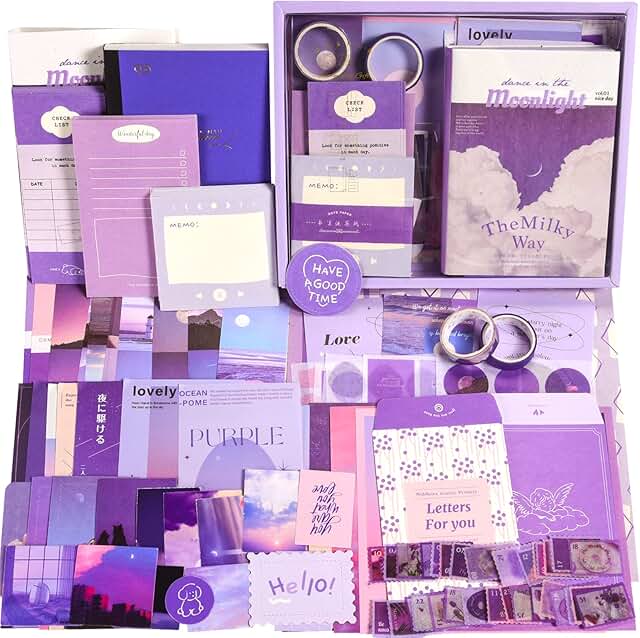 Scrapbooking Supplies Kit with 351 Pieces for Journaling and Crafting