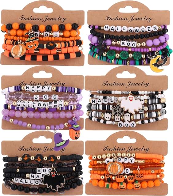36-Piece Holiday Heishi Surfer Bracelets Set