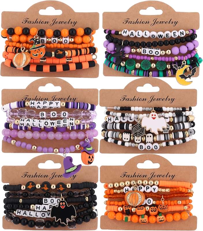 36-Piece Holiday Heishi Surfer Bracelets Set