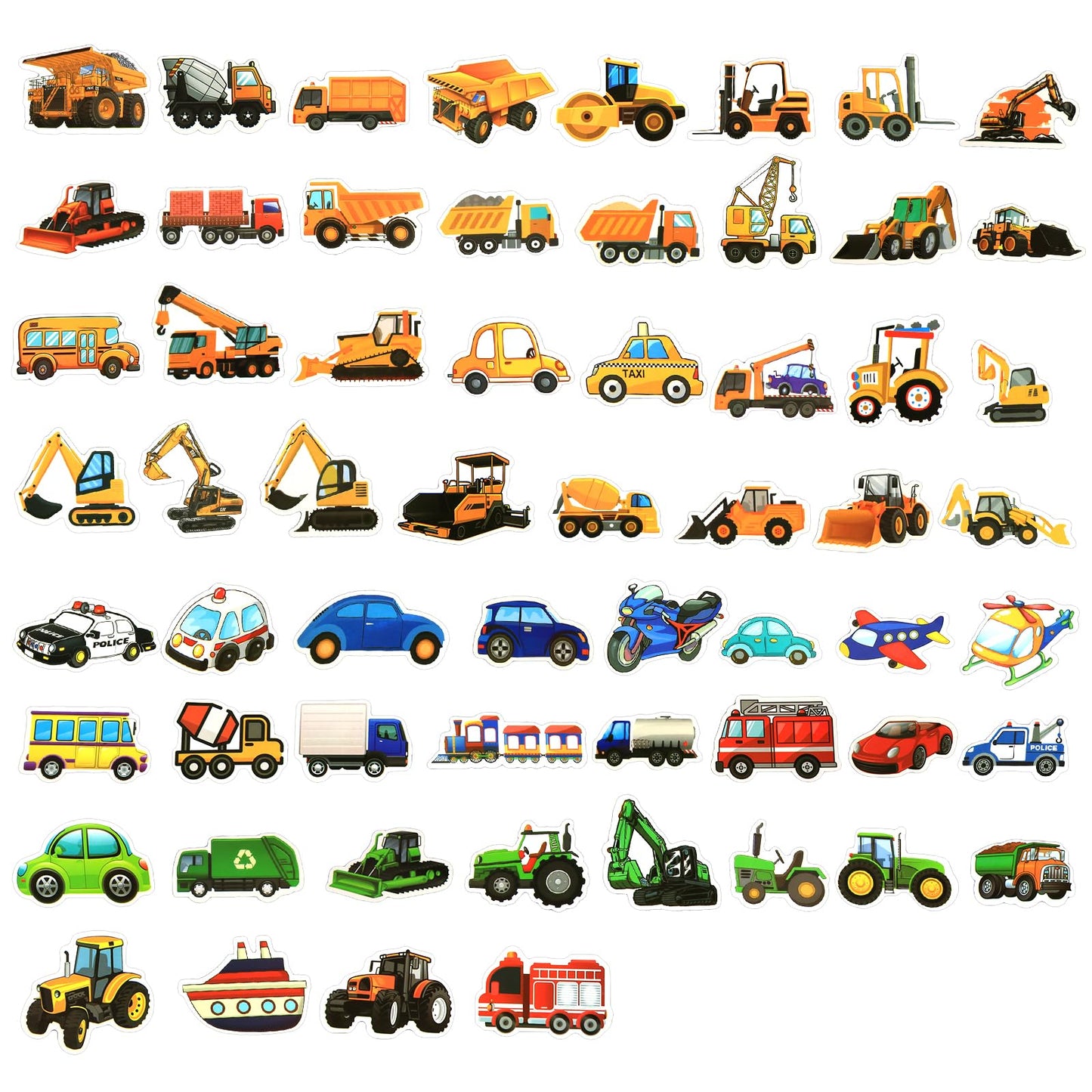 120 Kids Car and Truck Waterproof Vinyl Stickers