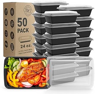 50 Pack Extra-Thick Food Storage Containers with Lids