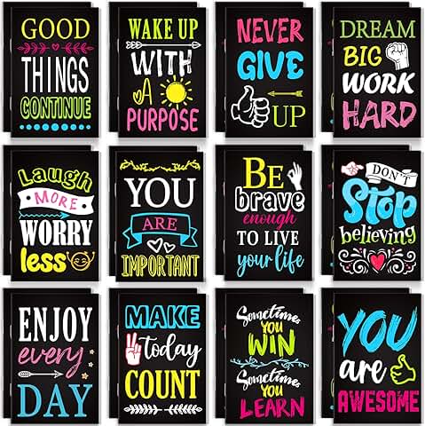 Set of 24 mini motivational notebooks for parties and gifts