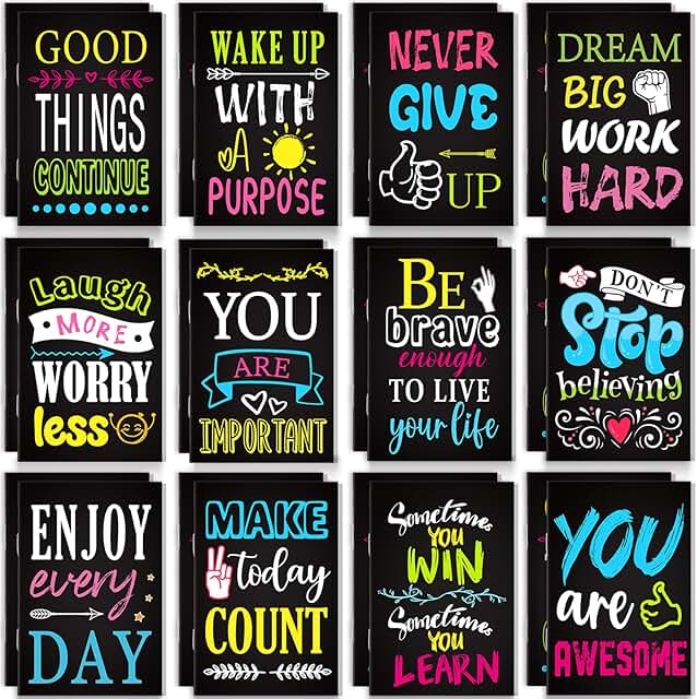 Set of 24 mini motivational notebooks for parties and gifts
