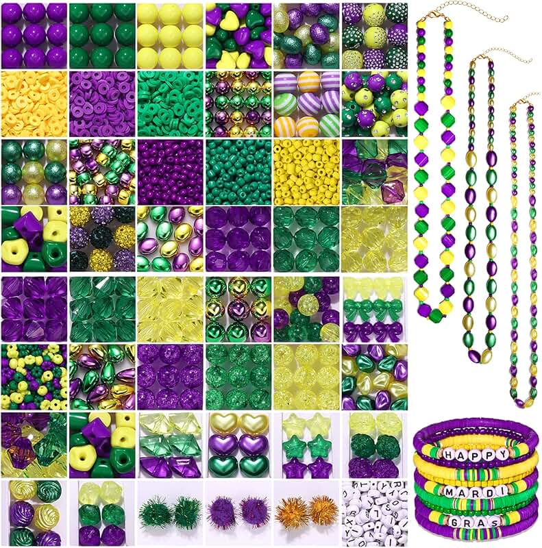 2300+ Mardi Gras Beads for Jewelry Making