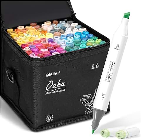 Double Tipped Alcohol Markers Set with 100 Colors