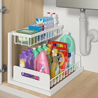 Pull-Out Under Sink Organizer, 2-Tier Sliding Shelf