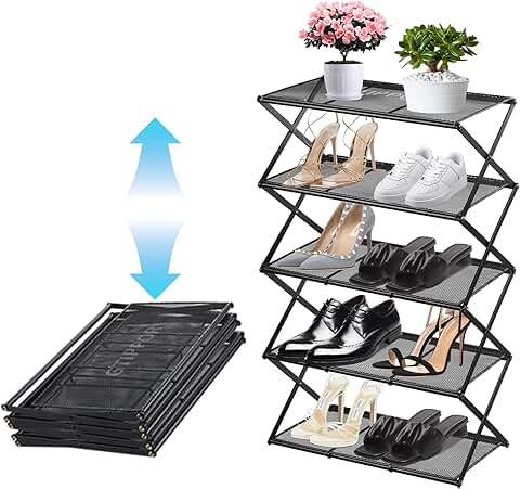 5-Tier Foldable Shoe Rack for Entryway