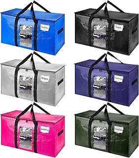 Six Large Moving Bags with Windows and Handles